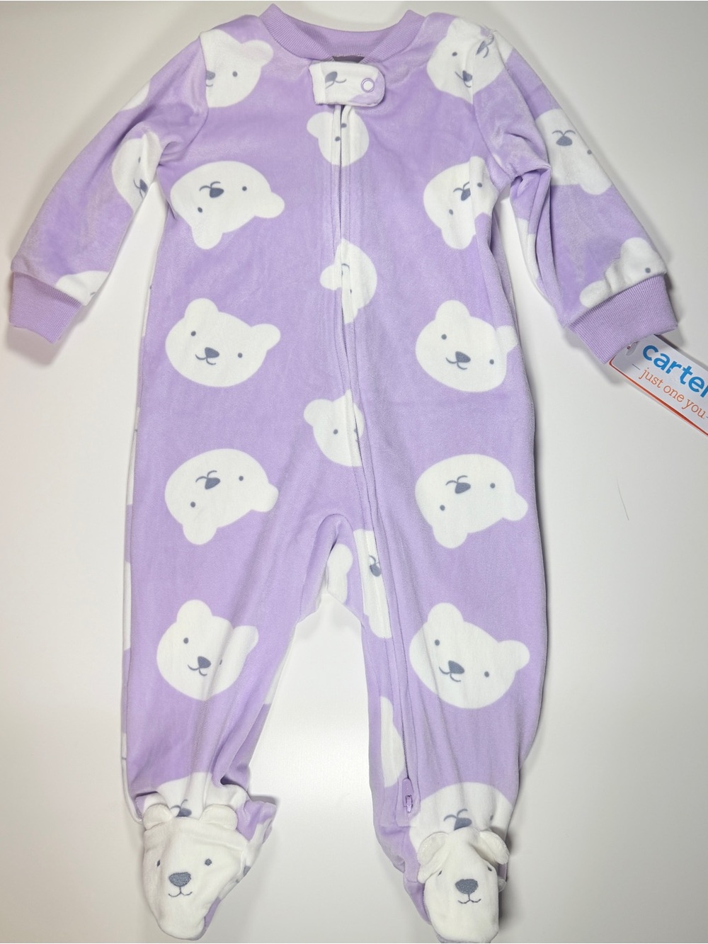 Carter’s Baby Girl 6M Lavender Bear Footed Sleeper NWT